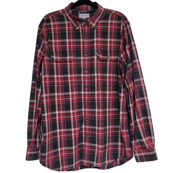 Carhartt Relaxed Fit Buffalo Plaid Long Sleeve Button Down Shirt XLT - Picture 1 of 11